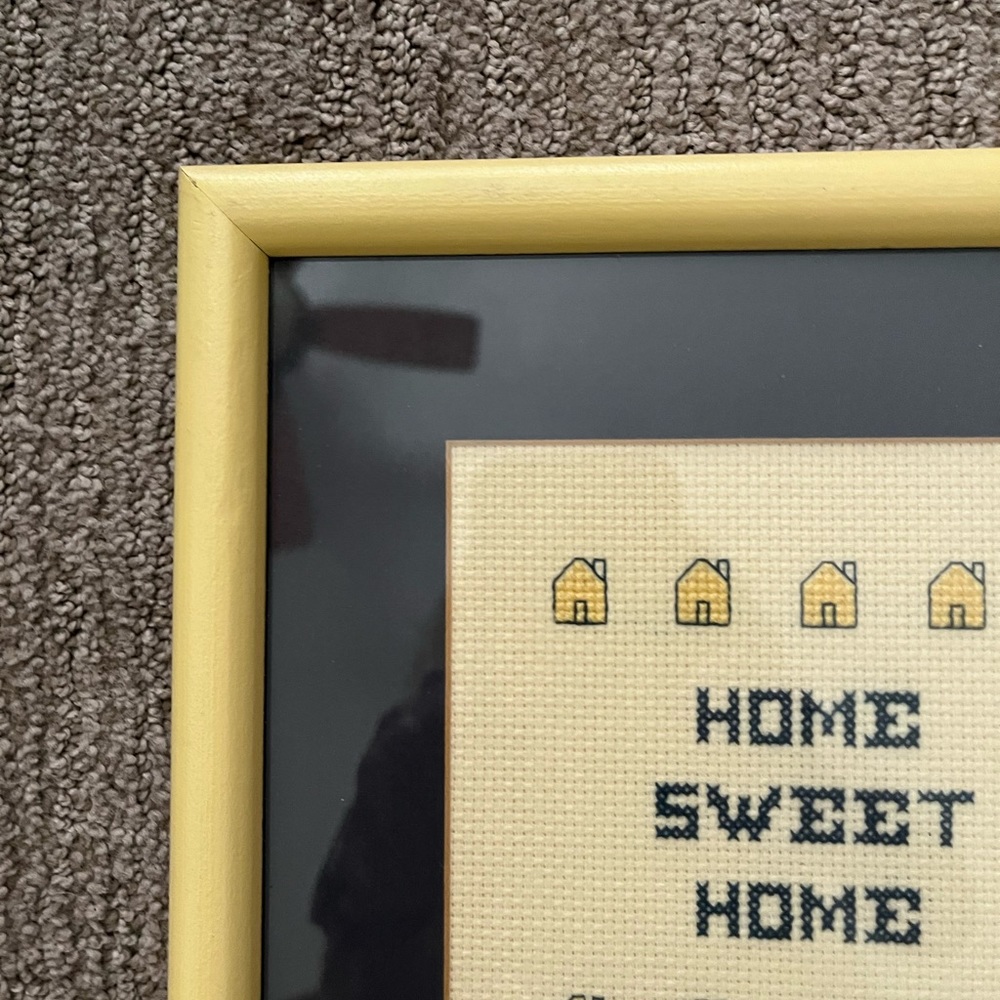 CROSS STITCH -HOME SWEET HOME. framed and matted. - Picture 2 of 2